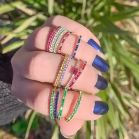 Rainbow Gemstone Stackable Rings | Dallas TX | Mariloff Diamonds & Fine Jewelry