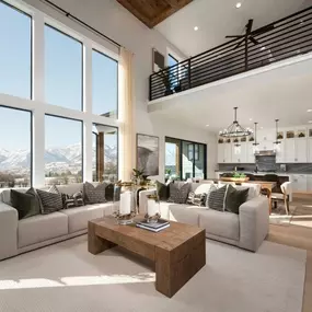 Spacious great rooms with large windows for ample natural light