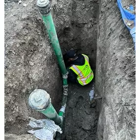 This is a cleanout we're installing for ease of future maintenance of the line.