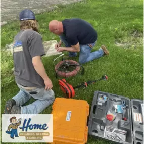 Sewer line inspection in progress by Home Plumbing, Heating & Cooling specialists.