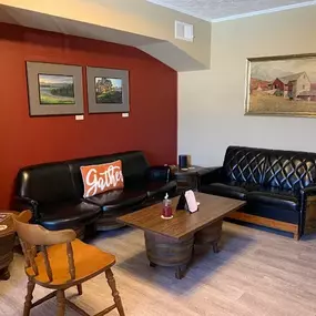 Lounge area 1 at Pathfinder Farm Distillery Cocktail Bar and Tasting Room in Boonsboro Maryland.