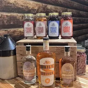 Spirits at Pathfinder Farm Distillery Cocktail Bar and Tasting Room in Boonsboro Maryland.