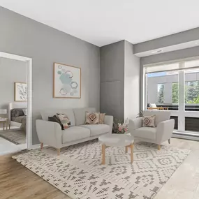 Spacious Living Area at Arcata Apartments