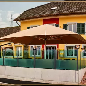 Aussenansicht Gasthof Catering Anker in Mumpf, Aargau.