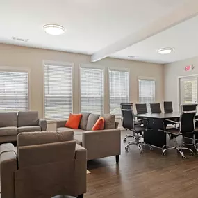 Expansive conference room with ample seating.