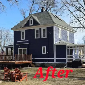 This photo shows the completed roof and siding installation by Gehlen Construction in Jordan, Minnesota. The home now features durable roofing and modern siding that significantly boost curb appeal and weather protection.