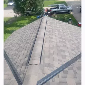 This photo shows the completed roof replacement by Gehlen Construction in Lakeville, Minnesota. The new roof features high-quality materials that improve both protection and visual appeal.