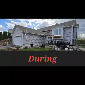 This photo captures the siding installation process in progress on a home in Jordan, Minnesota. Gehlen Construction is actively removing the old siding and preparing the exterior for fresh, durable materials.