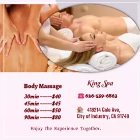 Our traditional full body massage in City of Industry, CA
includes a combination of different massage therapies like 
Swedish Massage, Deep Tissue, Sports Massage, Hot Oil Massage
at reasonable prices.