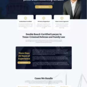 Modern and conversion-focused website design for a McAllen law firm specializing in criminal defense and immigration law. Features include attorney profiles, service pages optimized for SEO, and strong contact forms for lead capture.