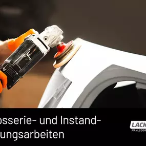 Karosseriearbeit mit Poliermaschine im Detail