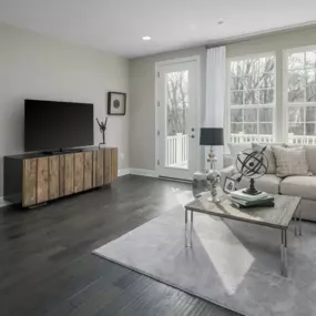 Living room at Essence at Elms Glen Townhomes