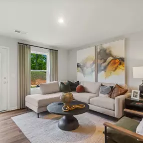 Living room at Essence at Elms Glen Townhomes