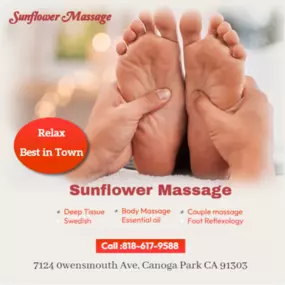 All types of massage are available here from top of the head to the tips of the toe's.
Deep Tissue, Swedish Massage, Reflexology,