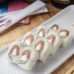 Smoked salmon and cream cheese inside