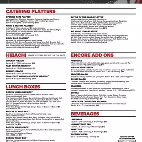 Rock N Roll Sushi Catering Menu