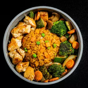 House recipe fried rice (or white by request), mixed hibachi vegetables with Hibachi - Chicken, served with Yum Yum sauce.