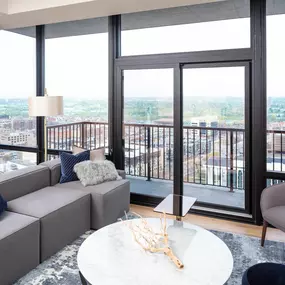 Living Room With Private Balcony