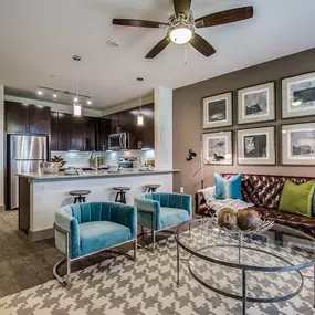 Living room and kitchen