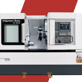 The Nakamura-Tome SC-300II is a heavy-duty CNC turning center with a 30 HP spindle and slant-bed design, built for high-speed, high-torque precision machining.