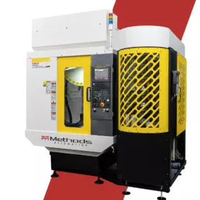 The Methods Plus-K MAX Automation System enhances the FANUC RoboDrill with a compact rotary carousel that automates both part and tool handling for seamless changeovers.