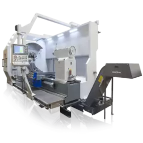 This advanced cycle-controlled lathe offers intuitive CNC operation for large-diameter, high-precision turning with semi-automated control and manual override. The WEILER E-175 and all E-Series Weiler machines are masters of efficiency.