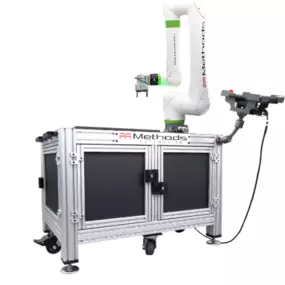 The Methods Job Shop Cell Collaborative is a flexible automation system designed for easy part loading and unloading. Ideal for shops new to robotics, it delivers efficient CNC automation without requiring major investments or machine replacements.