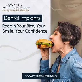 A dental implant is a long-term replacement for a missing tooth. Unlike dentures, which are artificial teeth affixed to a removable plate, implants are surgically affixed to the jawbone. The implants serve as an anchor for an artificial tooth, and could be used in conjunction with bridges to replace multiple missing adjoining teeth. The dentist will put an implant on the teeth at either end of the opening and attach a bridge to both implants. The bridge acts as a noninvasive way to fill in the r