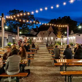 Nighttime Outdoor Patio at Charles River Speedway
