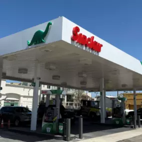 Sinclair gas station fueling island.