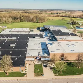 This is an Image of a commercial roof done by Landmark Roofing