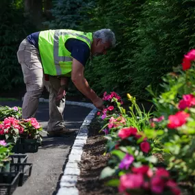 riverside crew planting flowers