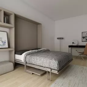 ????️ Need a flexible space for guests? A Murphy bed folds away when not in use, giving you more room to work or play! ???? Ready to make the most of your space? Contact us now!