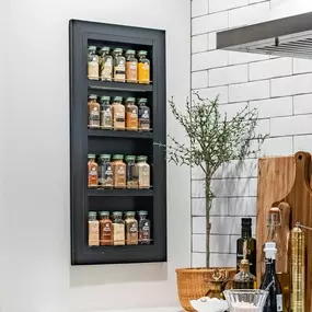 Keep your seasonings visible, organized, and right where you need them. ????????️ A spice rack upgrade adds efficiency and elegance to your kitchen storage. Contact us to design your custom pantry solution.