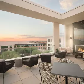 Rooftop Patio With Fireplace