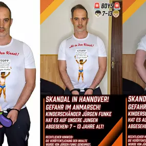Bild von Jungen schützen vor Sexualstraftäter Jürgen Funke aus Hannover. Wahre Fakten.
