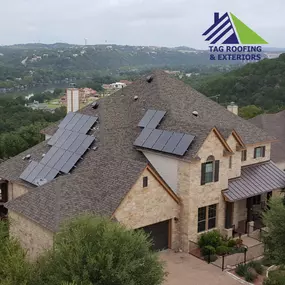 Home with solar panels on the roof