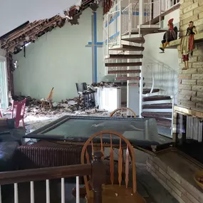 On Call Restoration is there when catastrophe strikes. Our staff is committed to assisting you in handling any storm, fire, or vandalism that may occur to your house.