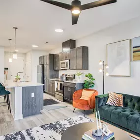 Living Room With Kitchen