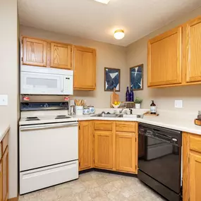 Kitchen with spacious countertops and cabinets