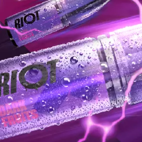 Poster for Riot X e-liquid, supercharged flavour, premium vape juice by Riot Labs