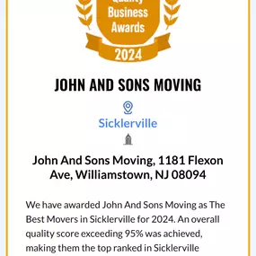Recognition of our hard work and dedication to serving our customers.