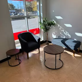 Make yourself comfortable in our waiting room area!