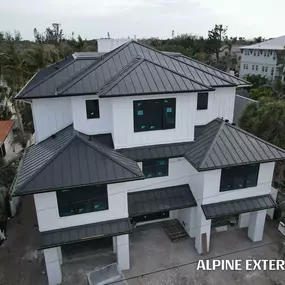 Standing seam metal roof Alpine Exteriors.