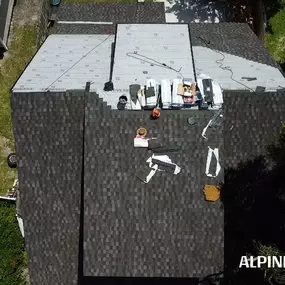 Roofing replacement Alpine Exteriors.