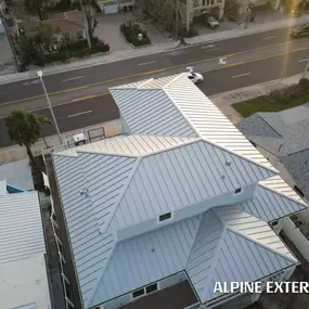 Steel standing seam roofing Alpine Exteriors.