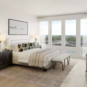 Spacious primary bedroom suites with large walk-in closets