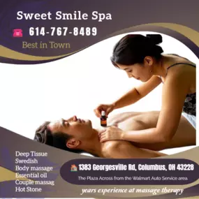 Massage techniques are commonly applied with hands, fingers, 
elbows, knees, forearms, feet, or a device. 
The purpose of massage is generally for the treatment of 
body stress or pain.