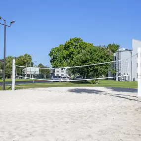 The volleyball court at Orbit One Vacation Villas