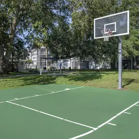 The basketball court at Orbit One Vacation Villas